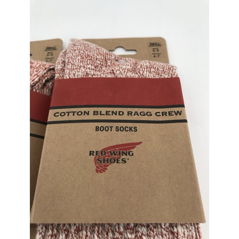 Red Wing Shoes Cotton Ragg Crew Socks Women’s‎ Size 4-7 Mens 3-6 Red Three Pairs - Picture 2 of 9